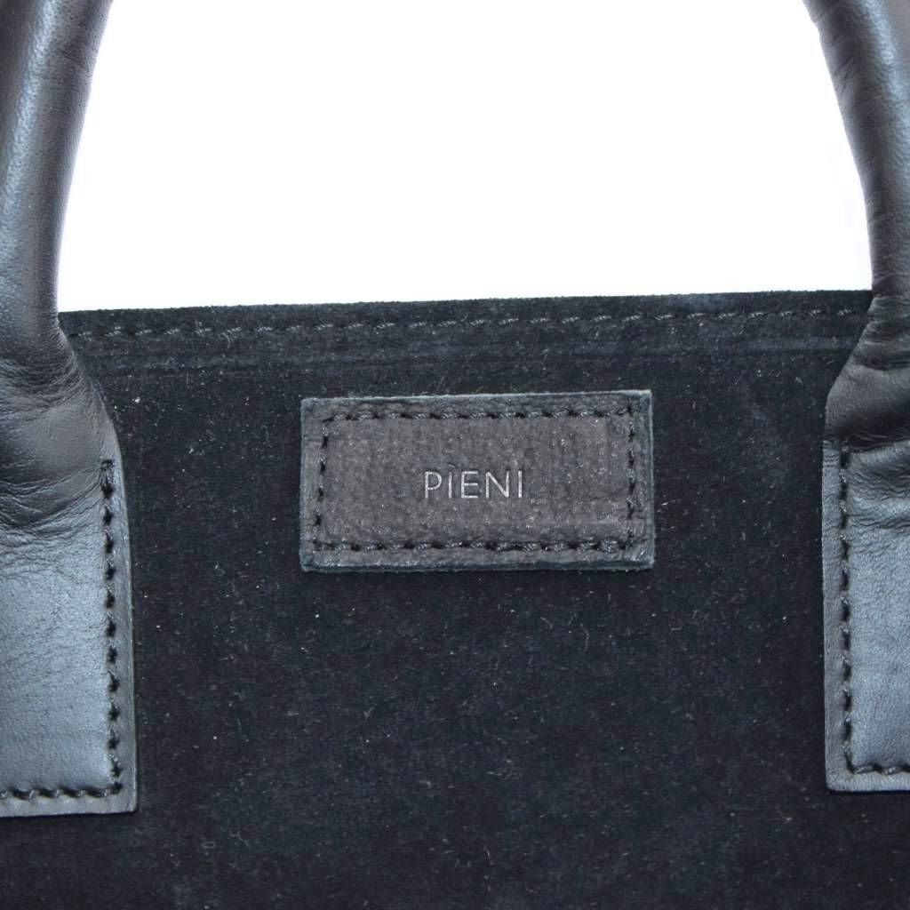 ピエニ PIENI AORI M PUORI ハンドバッグ フェイクレザー 黒 ブラック