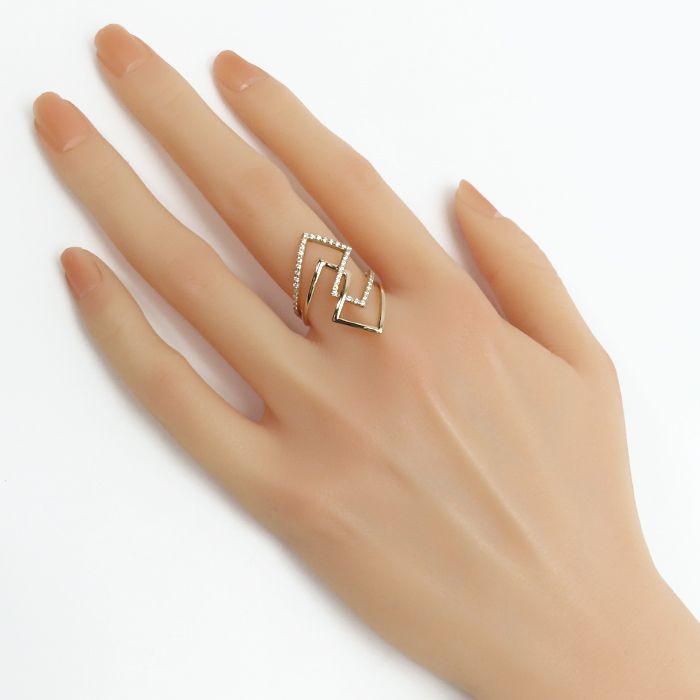 K18PG ダイヤモンド リング】18金ピンクゴールド 16号 パヴェ 幅広