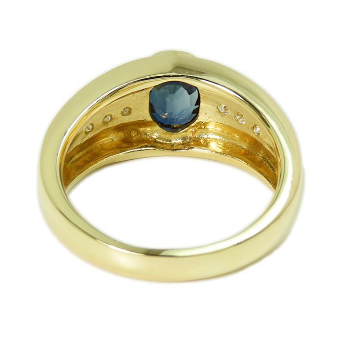 美品 K18 18金 サファイアリング ジャパンゴールド ダイヤモンド 指輪 18金 サファイア ダイヤモンド リング / K18 Sapphire diamond ring