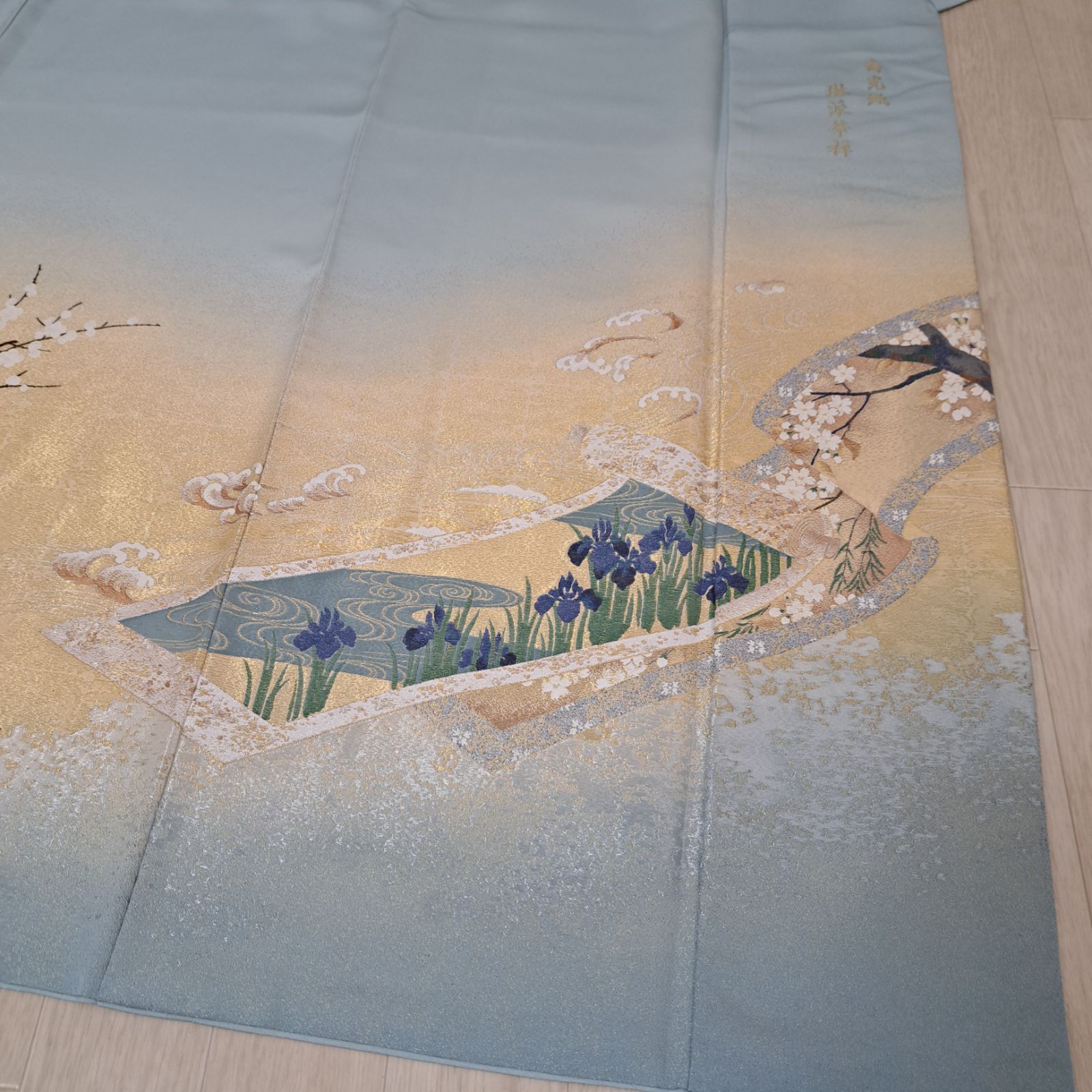 色留袖】裄63.5 身丈148 袖丈48 さが美謹製 小柄な方へ 正絹 袷 一つ紋