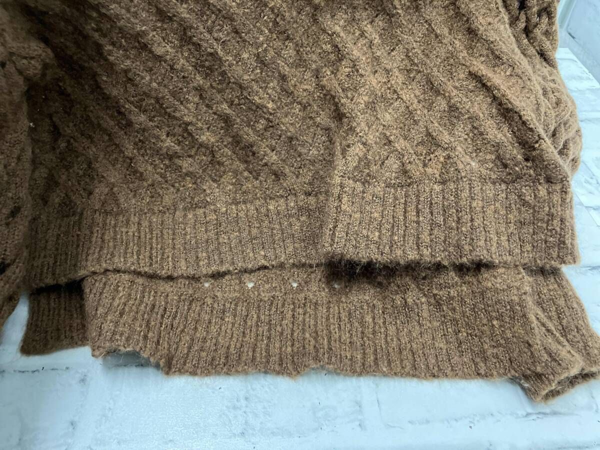 トップス Mame Kurogouchi Plaid Kintted Pullover Mame kurogouchi/Plaid kintted pullover/長袖ニット/サイズ1/ブラウン