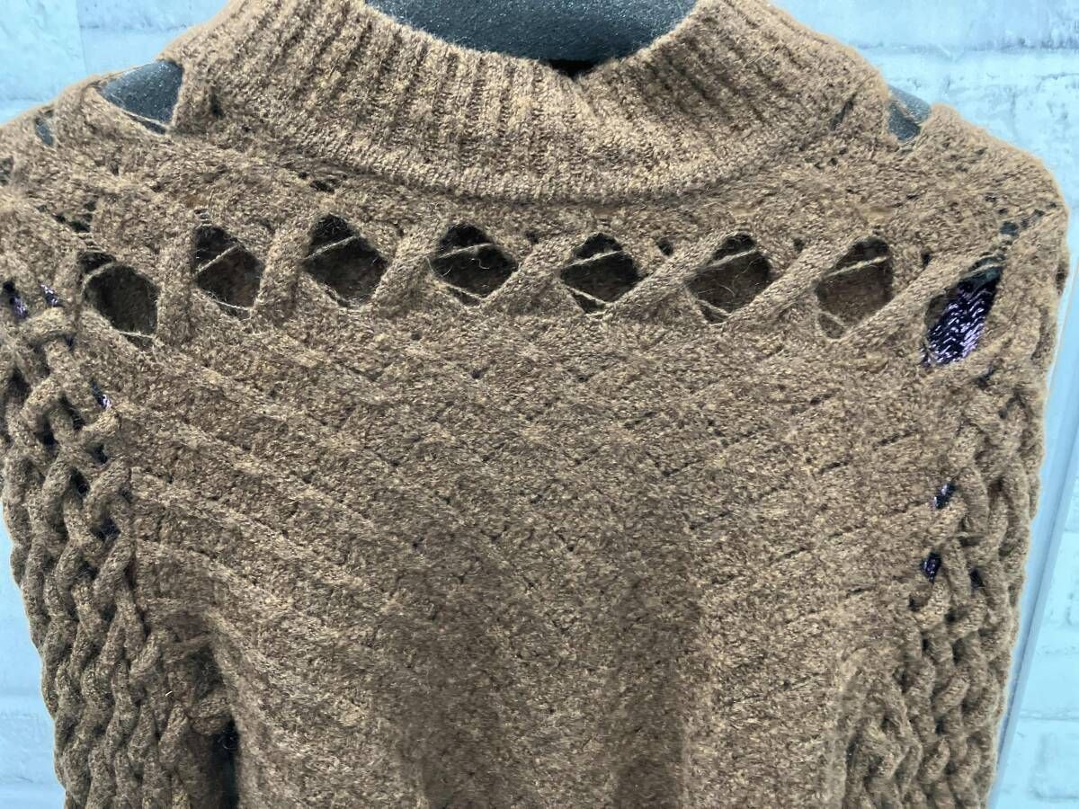 トップス Mame Kurogouchi Plaid Kintted Pullover Mame kurogouchi/Plaid kintted pullover/長袖ニット/サイズ1/ブラウン