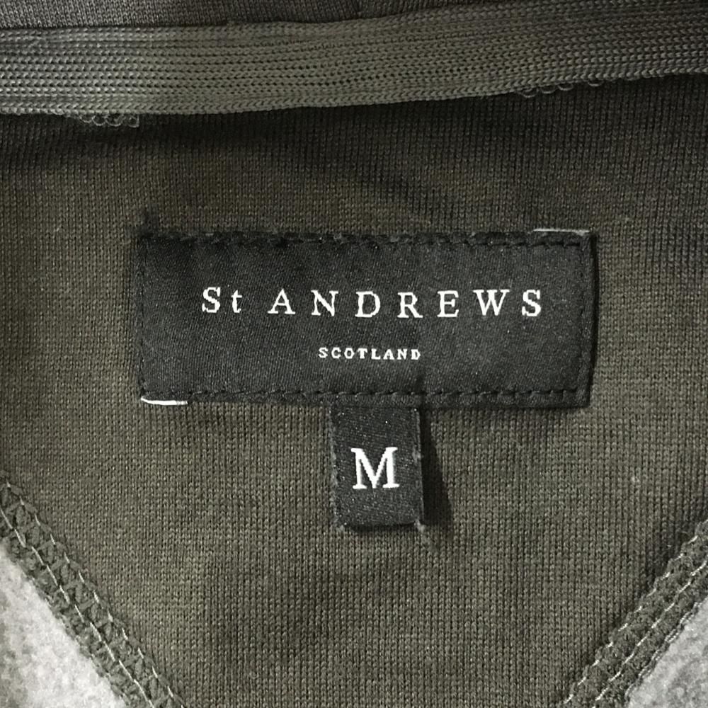 美品】セントアンドリュース パーカー グレー ロゴ刺しゅう 裏起毛