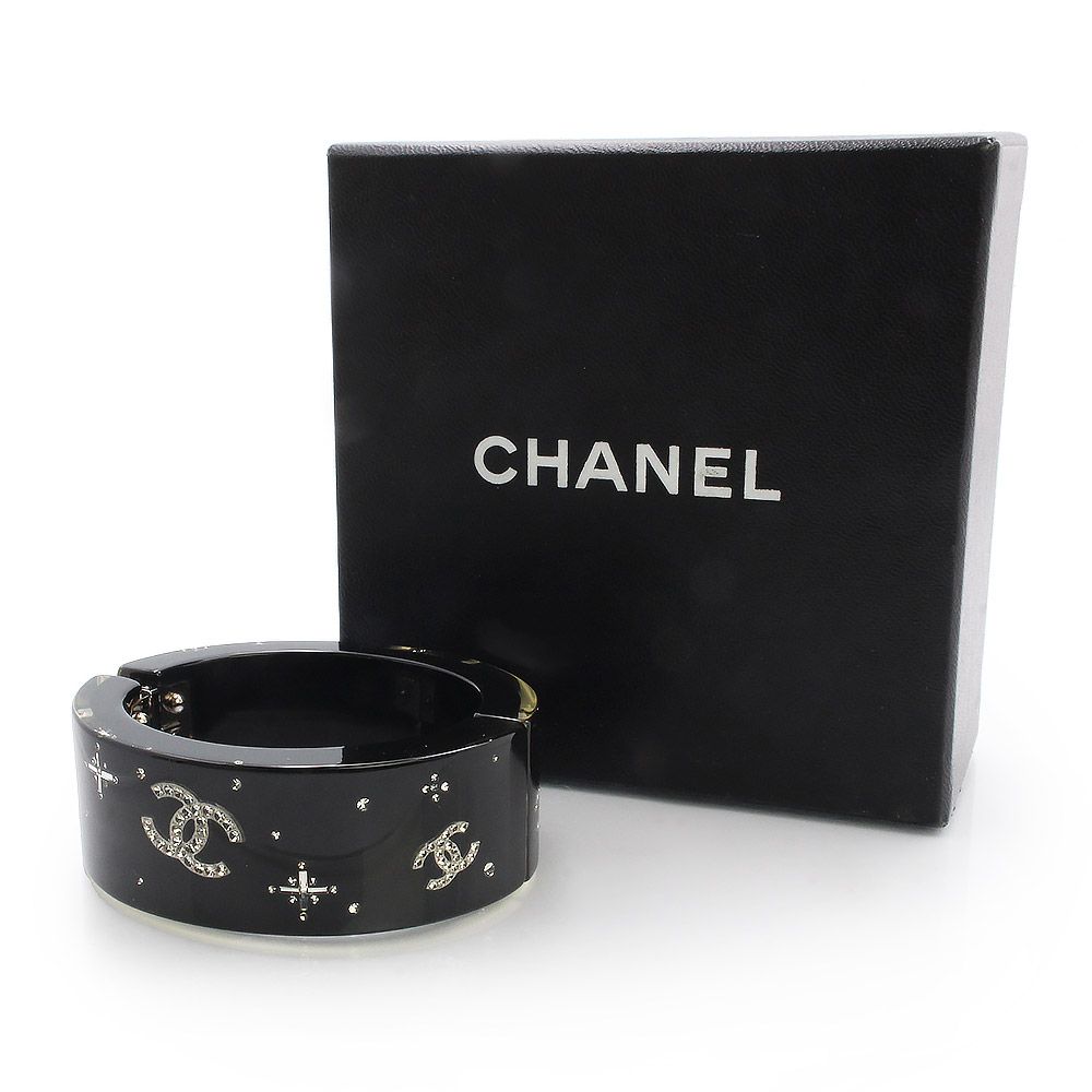 シャネル ラインストーン ココマーク バングル ブレスレット レジン