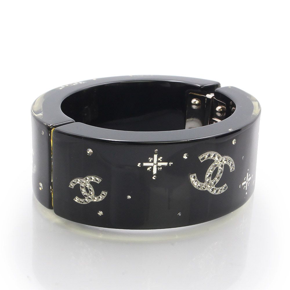 シャネル ラインストーン ココマーク バングル ブレスレット レジン