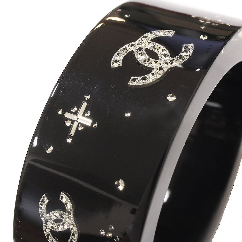 シャネル ラインストーン ココマーク バングル ブレスレット レジン