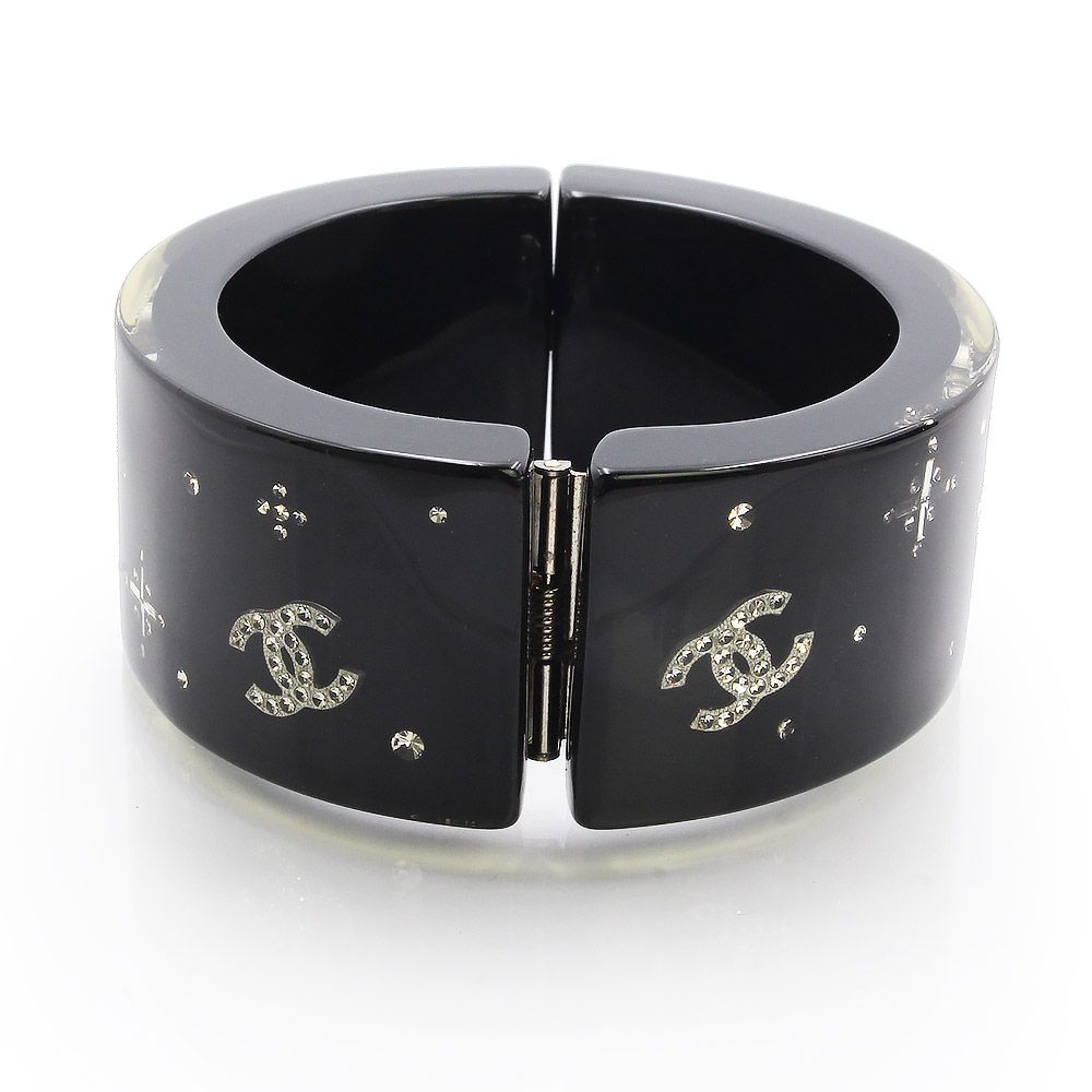 シャネル ラインストーン ココマーク バングル ブレスレット レジン