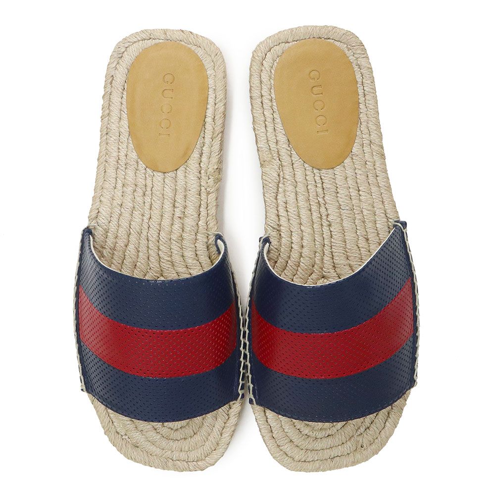 グッチ GUCCI サンダル エスパドリーユ シェリーライン グッチ エスパドリーユ シェリーライン サンダル 靴 #9 28cm レザー 麻