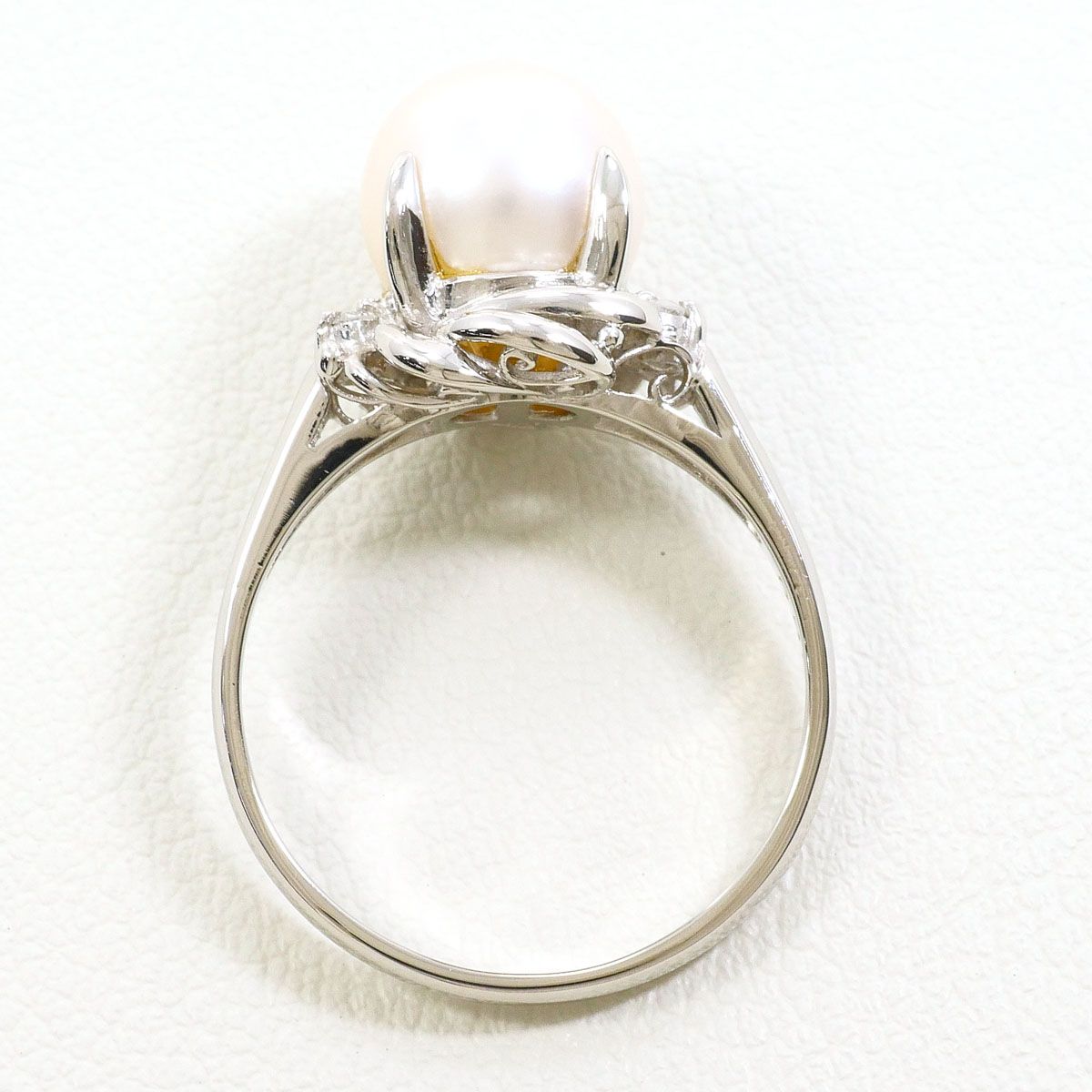 PT900/プラチナ リング・指輪 11号 パール（真珠） ダイヤモンド 0.05