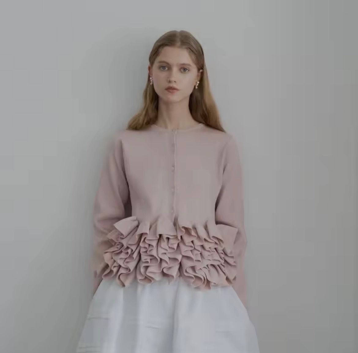 trefle+1 トレフル ラメスワンカーディガン ピンク TREFLE+1 トレフルプラスワン ラメスワンカーディガン ピンク - メルカリ