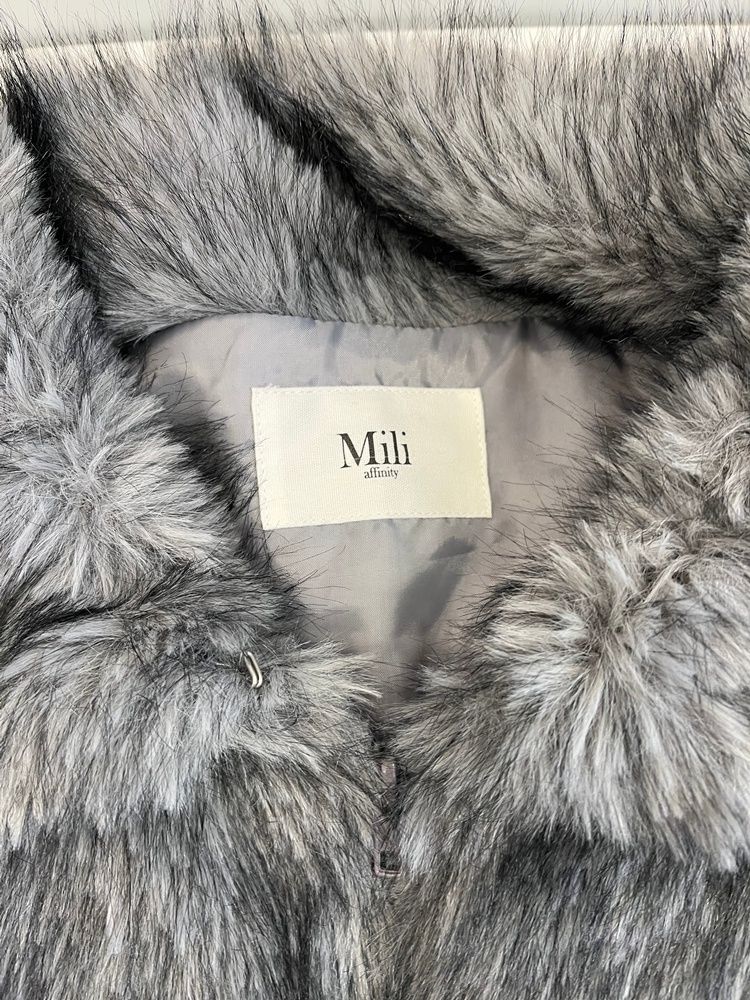 Mili affinityフェイクファーショート丈ダブルジップジャケット ミリ 