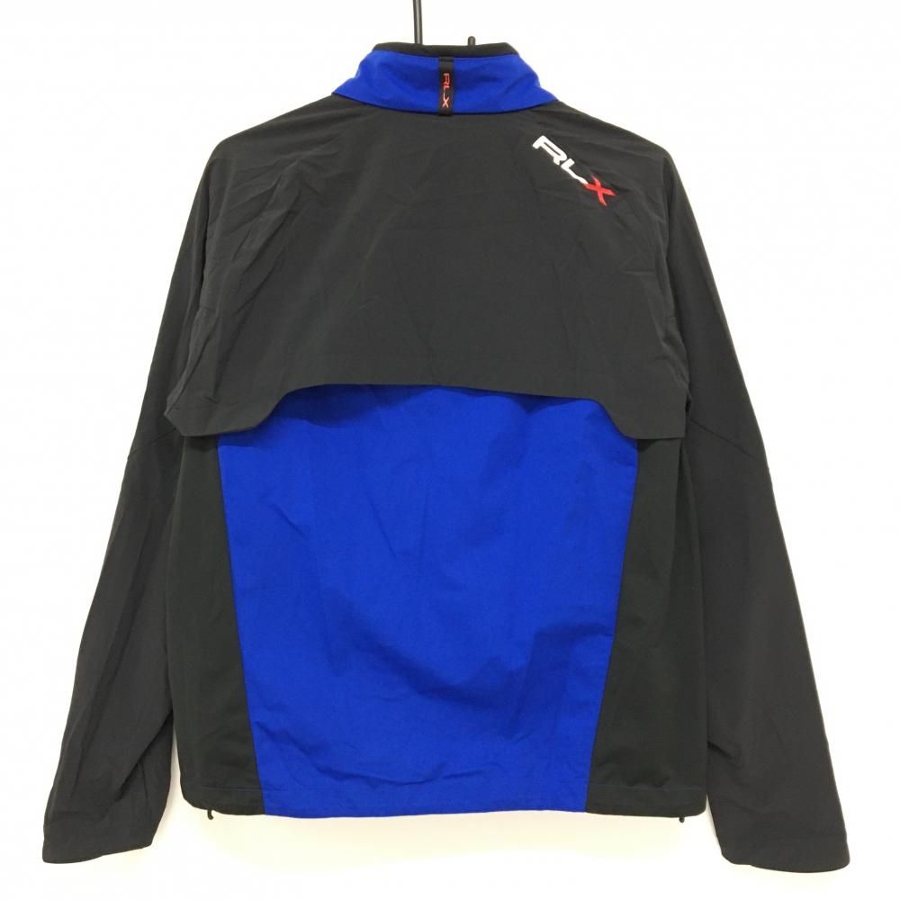 RLXラルフローレン 2WAYジャケットブルゾン ブルー×黒 ロゴプリント 袖