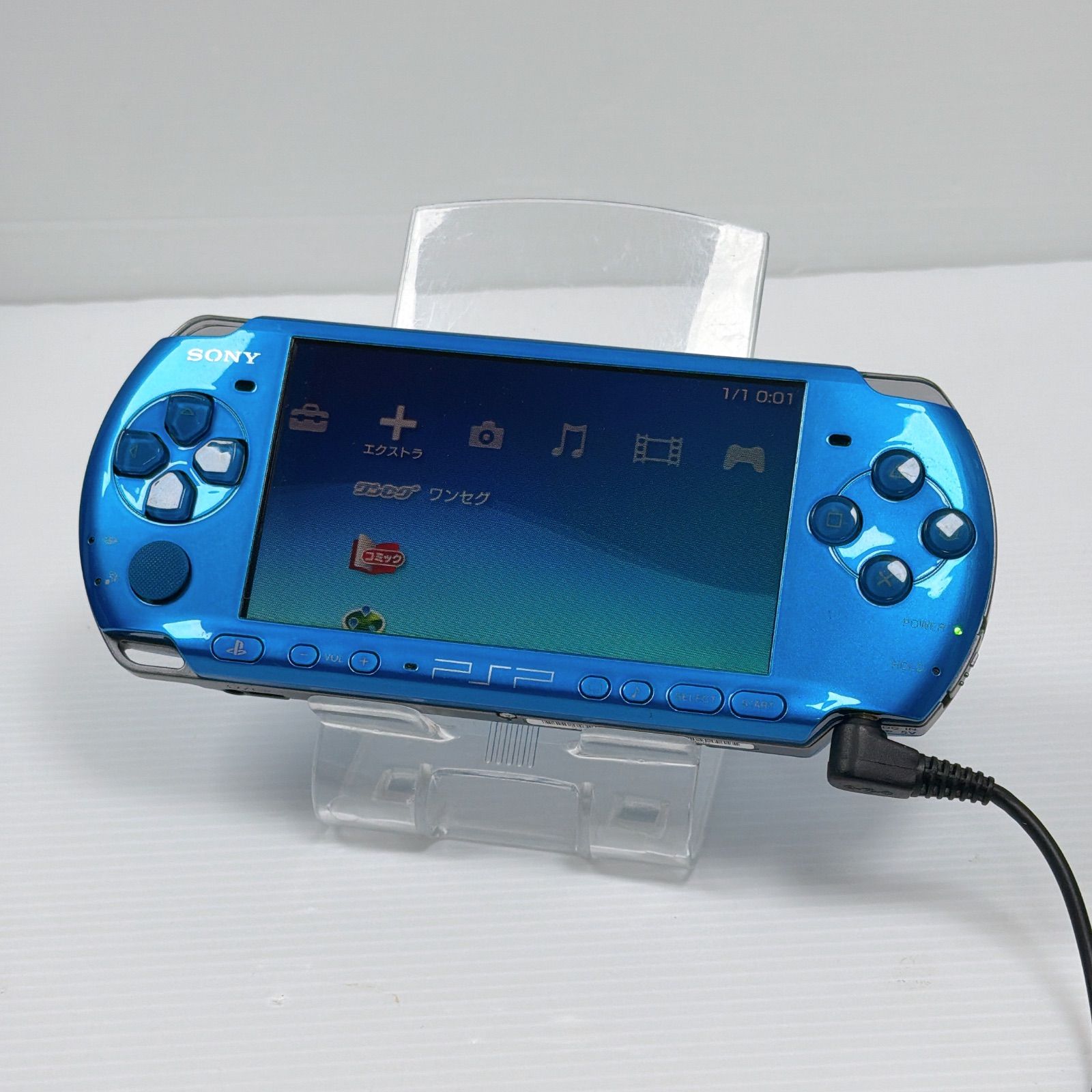 美品 PSP 3000 バイブラントブルー 遊べるセット 動作確認済み FW6.60