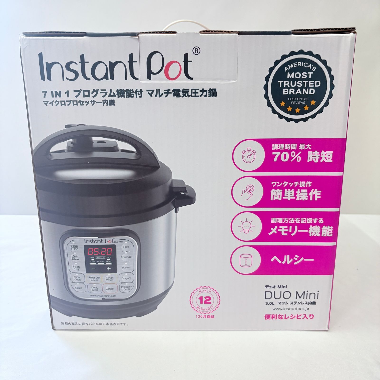 未使用】Instant Pot インスタントポット DUO mini 3.0L 7in1
