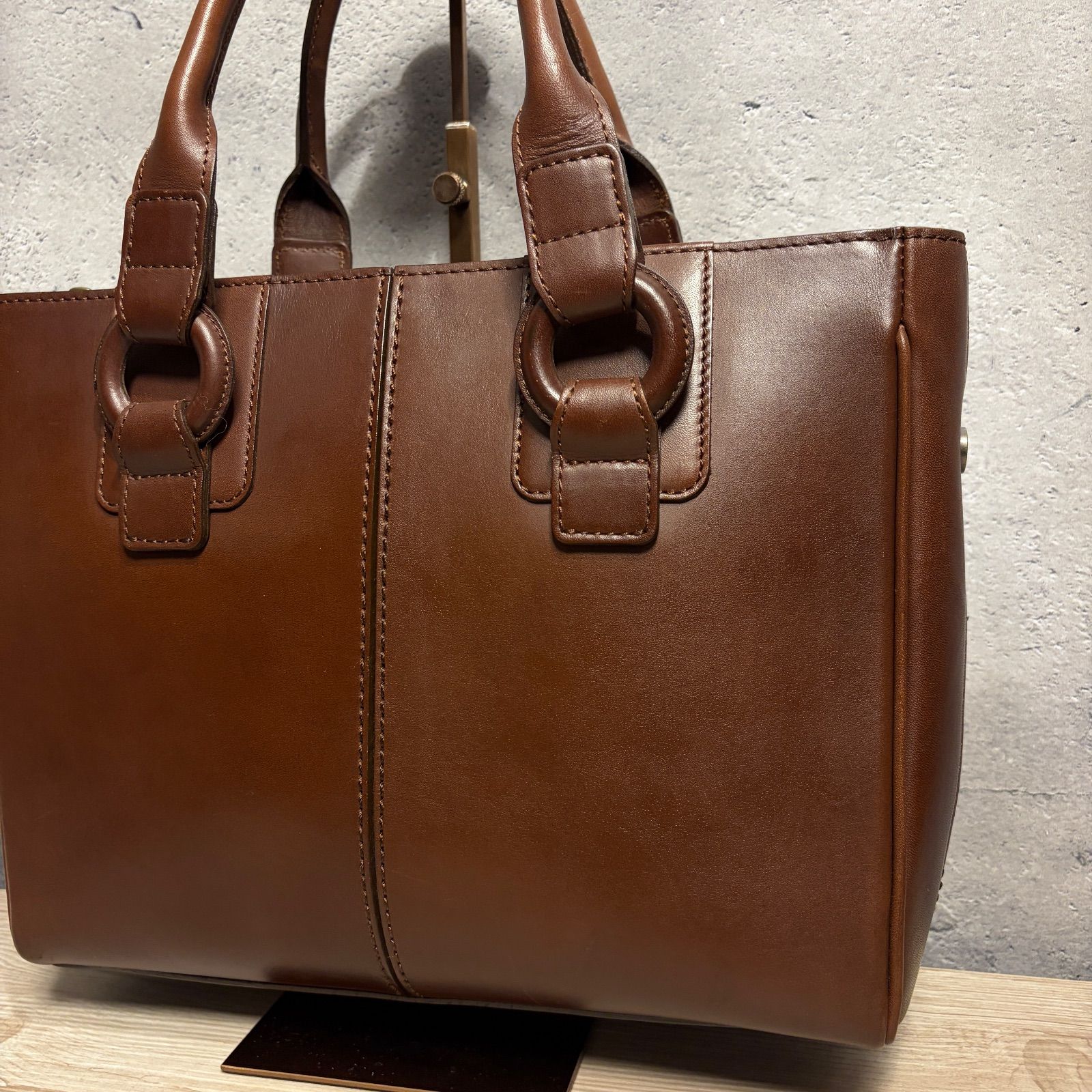 ✨土屋鞄 トートバッグ A4収納可 自立型 オールレザー 本革 ブラウン