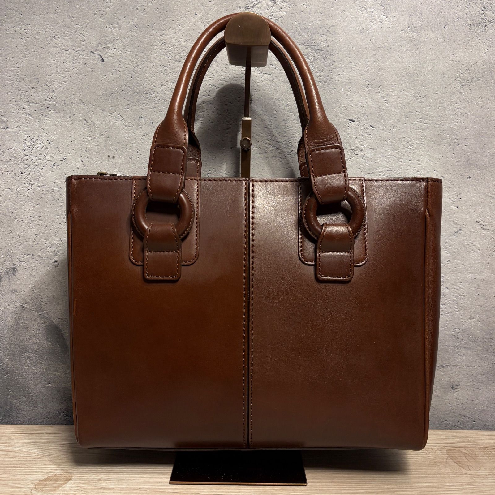 ✨土屋鞄 トートバッグ A4収納可 自立型 オールレザー 本革 ブラウン
