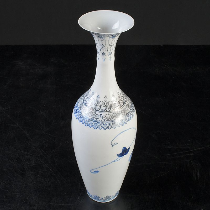 中国 景徳鎮製 薄胎粉彩 果実文花瓶 箱付 N S364 - メルカリ