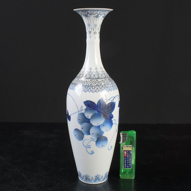 中国 景徳鎮製 薄胎粉彩 果実文花瓶 箱付 N S364 - メルカリ