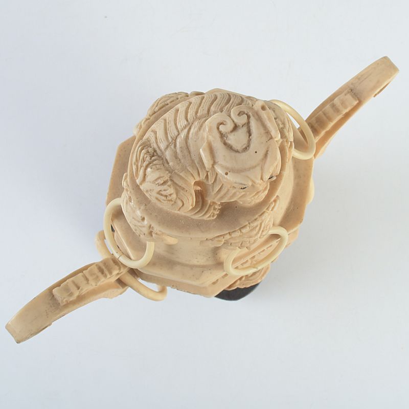 中国 練物彫刻 雙耳活環 獅子鈕蓋爐 香炉 唐木台付 N S365 - メルカリ