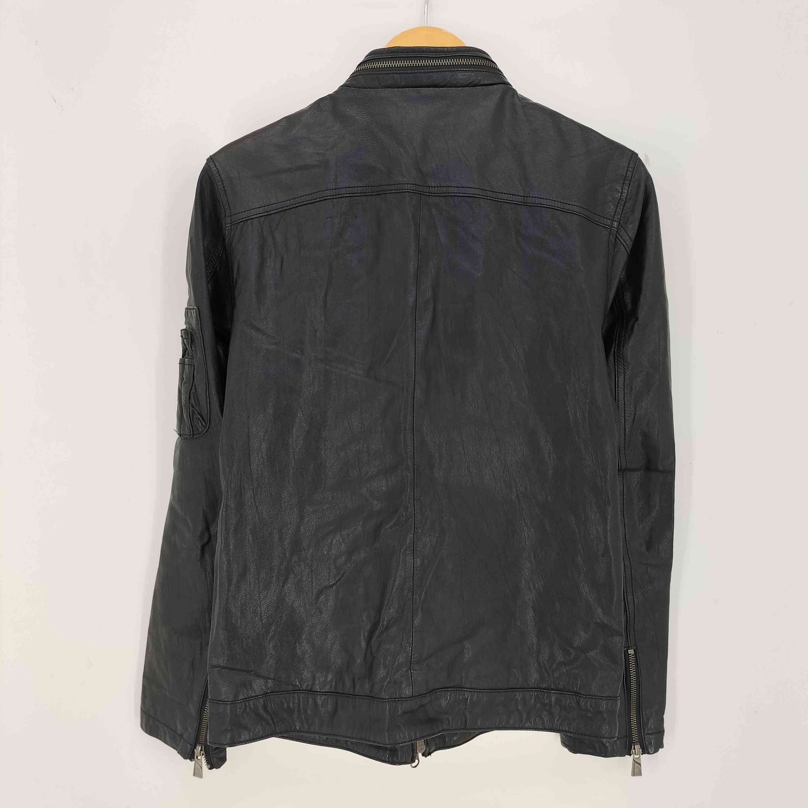 キャサリンハムネット　レザー　ゴートスキン　ジャケット キャサリンハムネットロンドン KATHARINE HAMNETT LONDON 変形ジップ