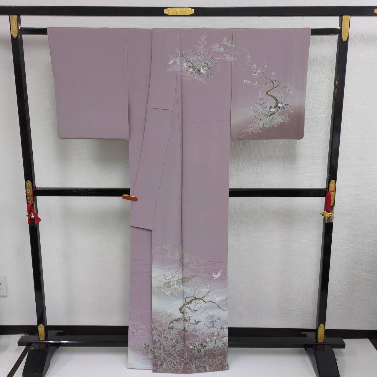 正絹 小紋 着尺　パールトーン加工済み 正絹 一つ紋付色無地 袷 パールトーン加工済 - メルカリ