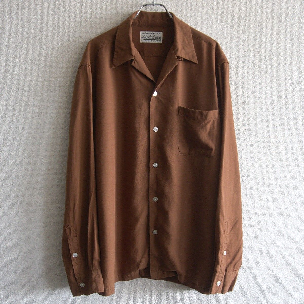wacko maria ワコマリア　50s シャツ　ブラウン 半袖シャツ 雰囲気抜群】WACKO MARIA【50s shirt オープンカラー シャツ】 L