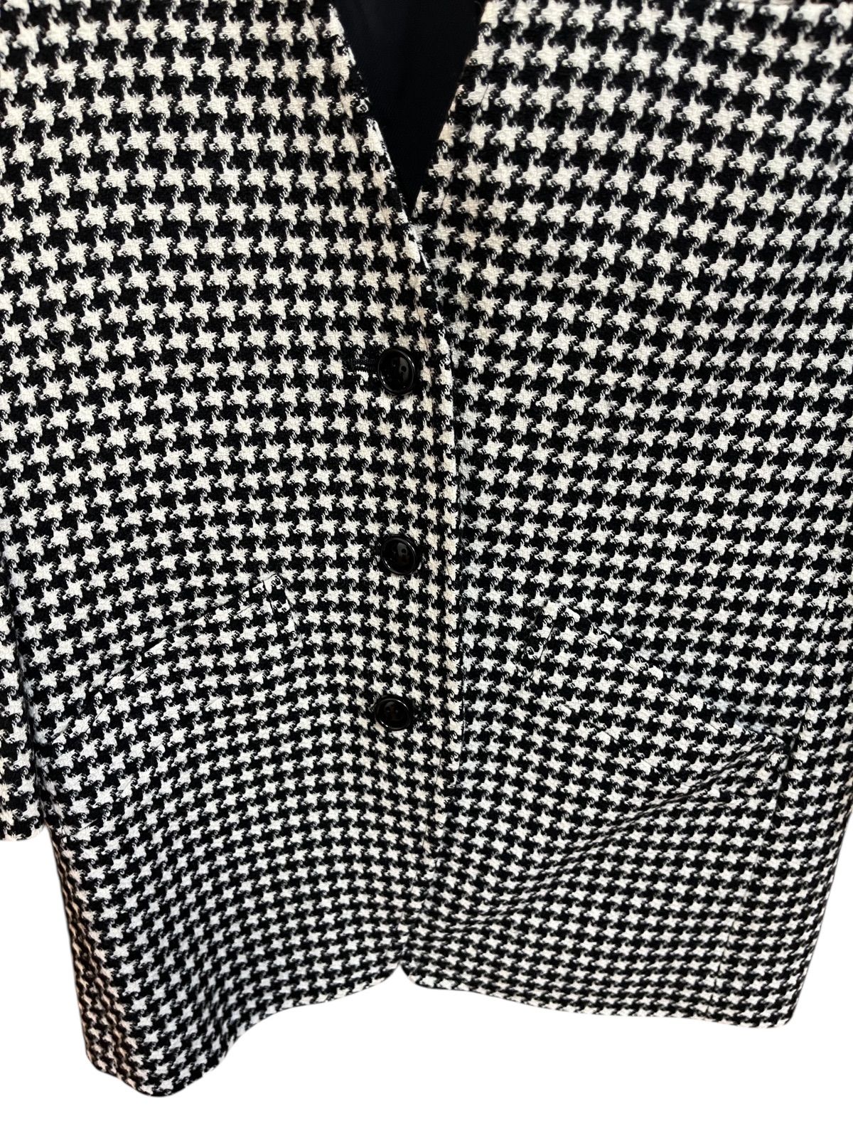 Z1616【美品】NINA RICCI ニナリッチ 千鳥格子柄 ノーカラージャケット