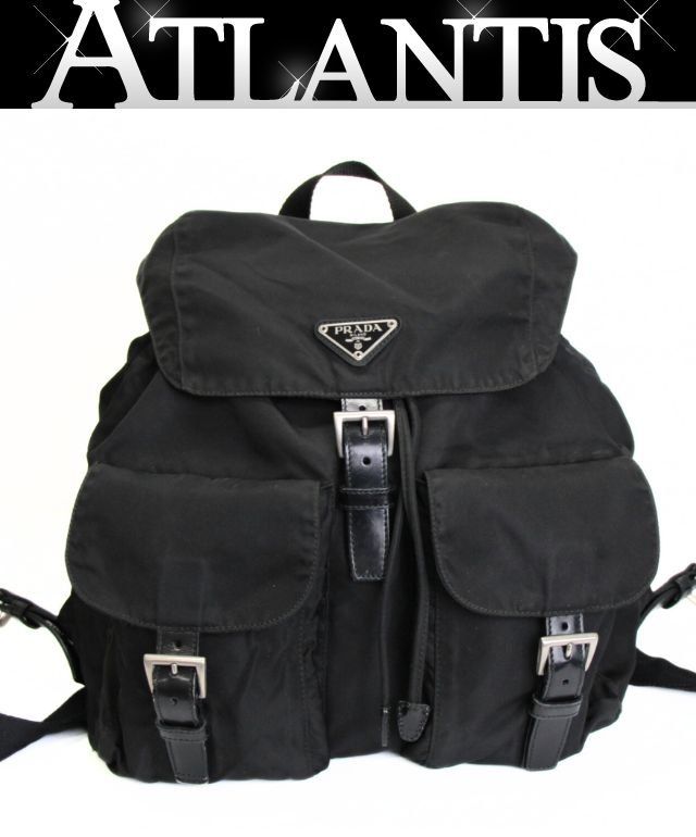 PRADA プラダ バックパック リュックサック 三角ロゴ ナイロン 黒 大
