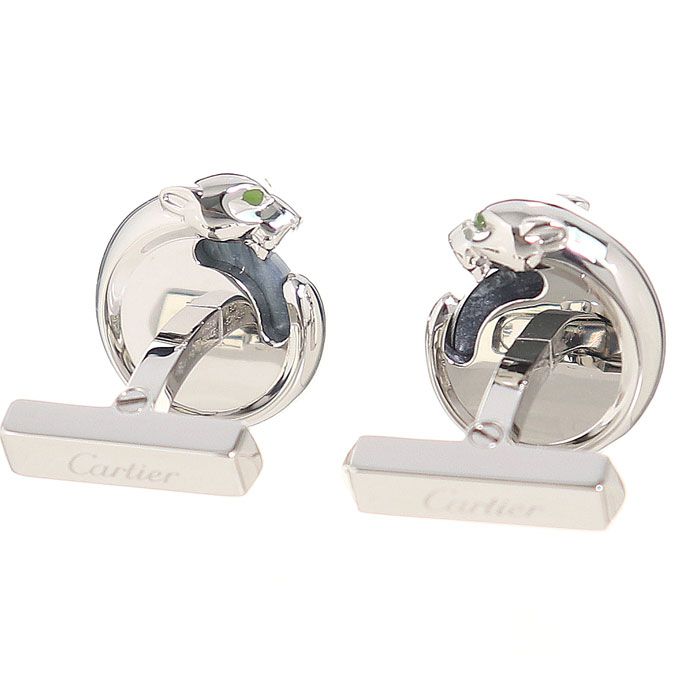 ほぼ新品カルティエ Cartier スターリングシルバー カフリンクス カルティエ パンテール ドゥ カルティエ カフリンクス スターリング