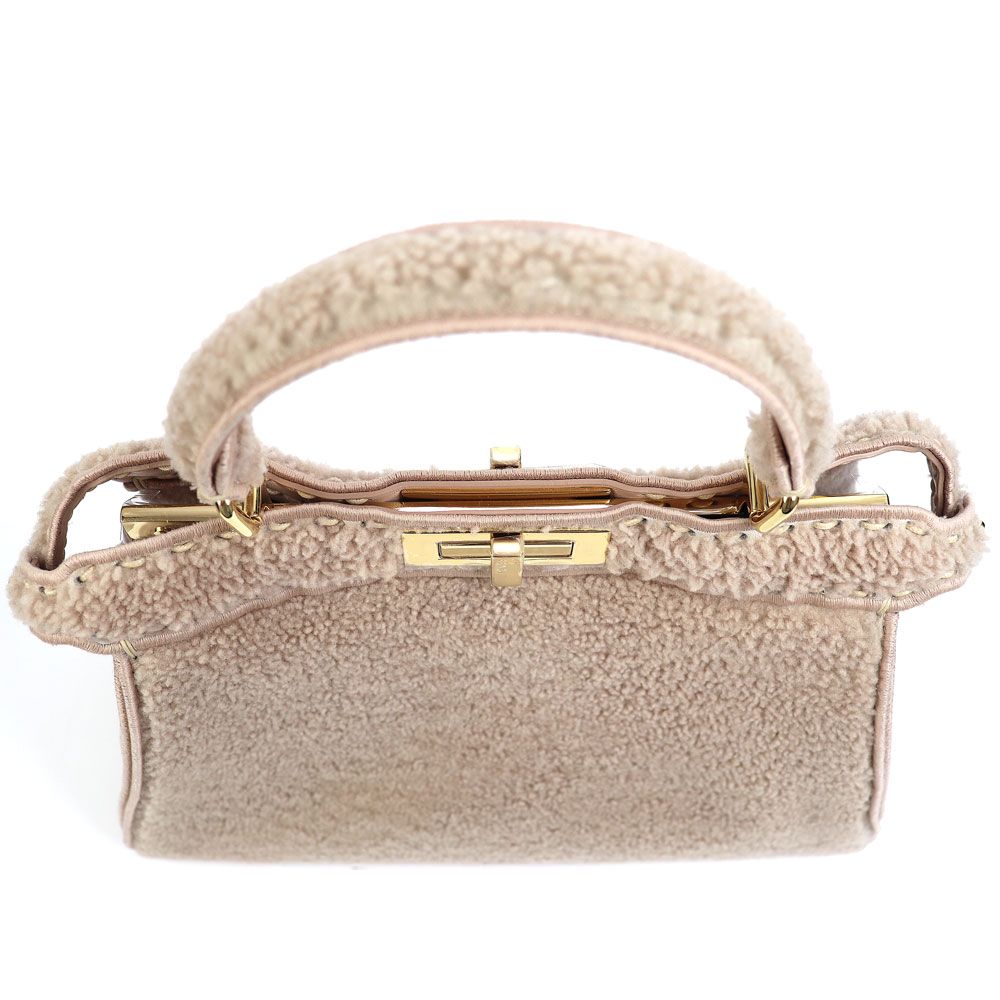 フェンディピーカブー アイシーユー ミディアム ハンドバッグ ムートン