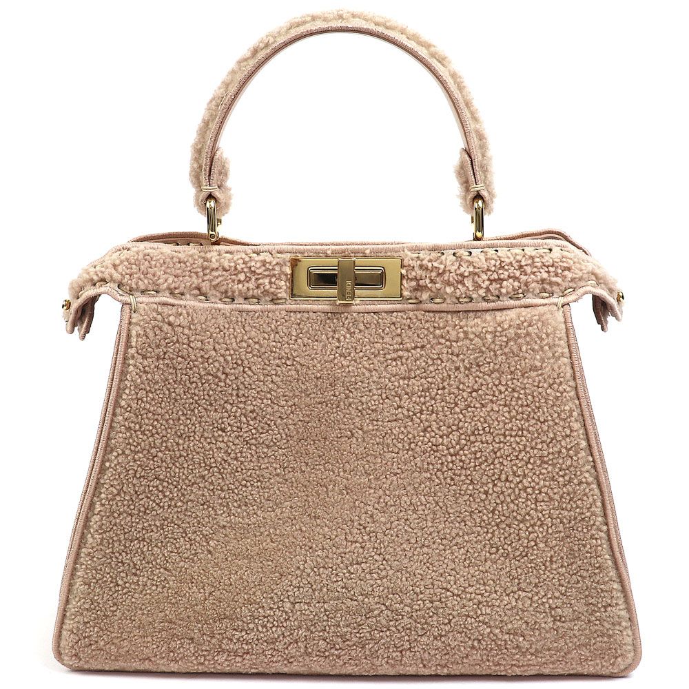 フェンディピーカブー アイシーユー ミディアム ハンドバッグ ムートン