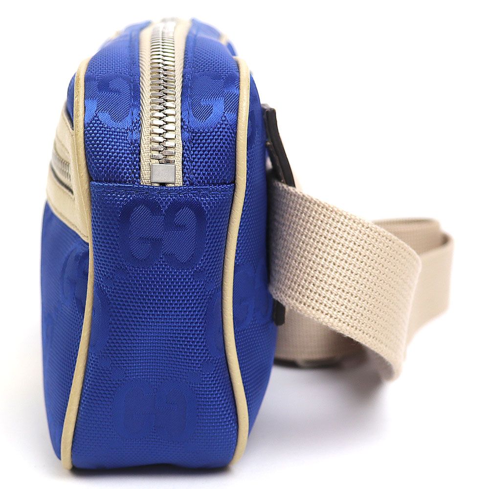 グッチ ボディバッグ オフ ザ グリット GGナイロン ブルー×ベージュ 青