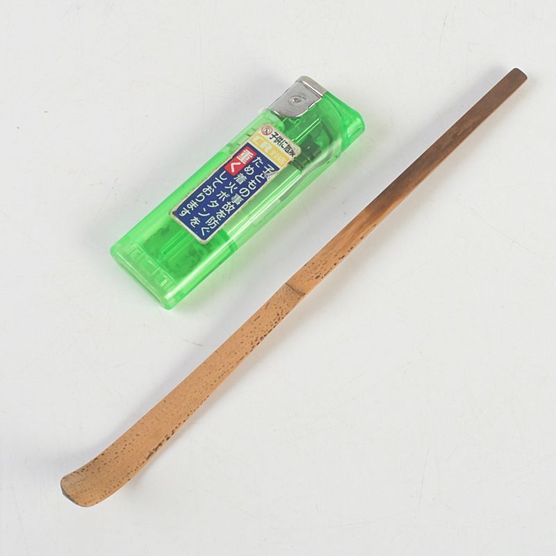 茶道具　影林宗篤作　茶杓　銘「花筏」　前大徳　福本積應書付　共筒共箱　C7595 茶道具 影林宗篤作 茶杓 銘「花筏」 前大徳 福本積應書付 共筒共箱 C7595