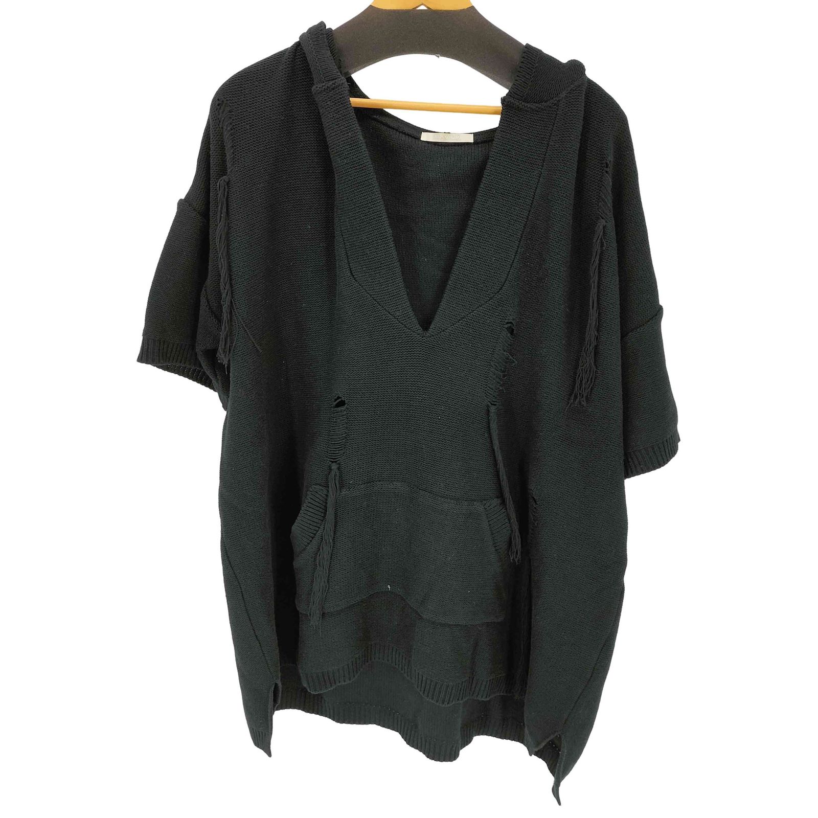 DISCOVERED(ディスカバード) ダメージ加工フーデッドニットベスト メンズ JPN：2 【中古】【ブランド古着バズストア】 ディスカバード DISCOVERED ダメージ加工フーデッドニットベスト