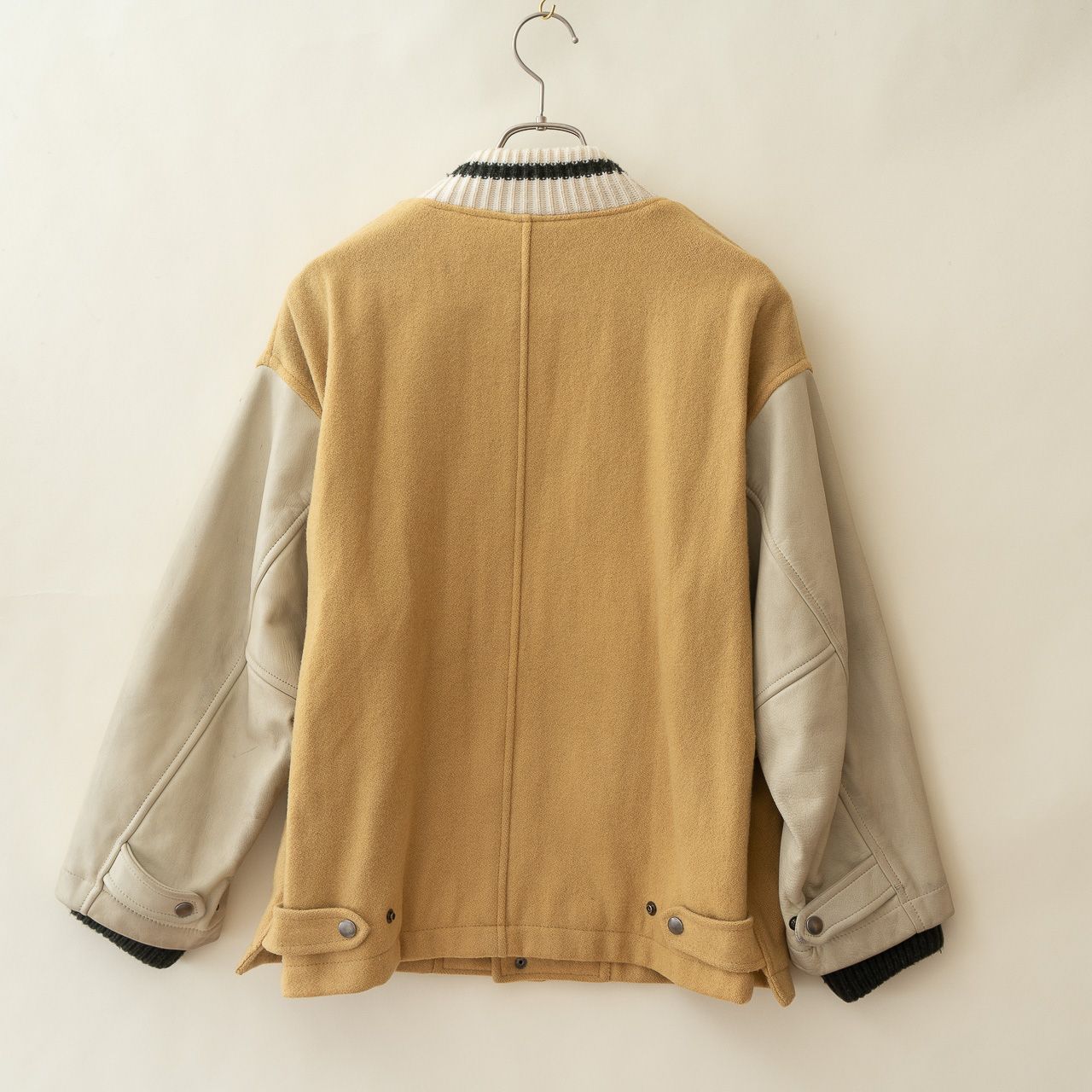 80?90s 日本製 MELROSE ヴィンテージ スタジャン M｜ウール×牛革レザー