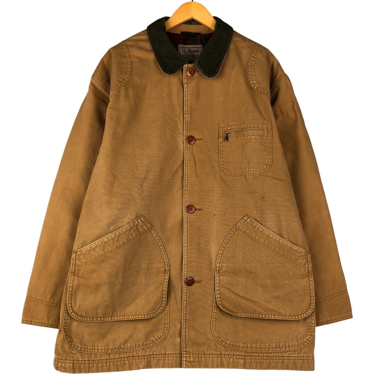 エルエルビーン ハンティングジャケット ダック生地 キャメル L エルエルビーン ダック地 ハンティング ライナー | ビンテージ古着屋