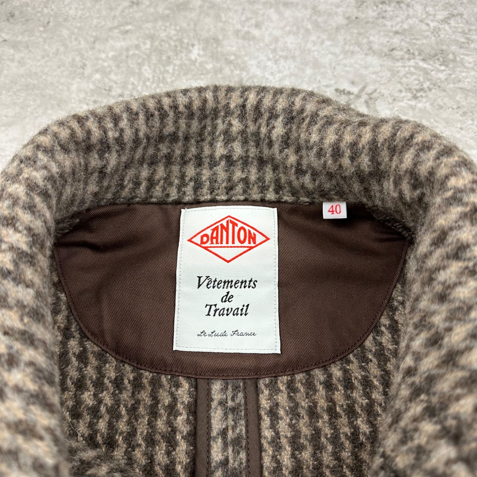 美品❗️DANTON（ダントン）　ウールモッサ コート　千鳥格子 美品 DANTON千鳥格子ウールコート 【公式通販】