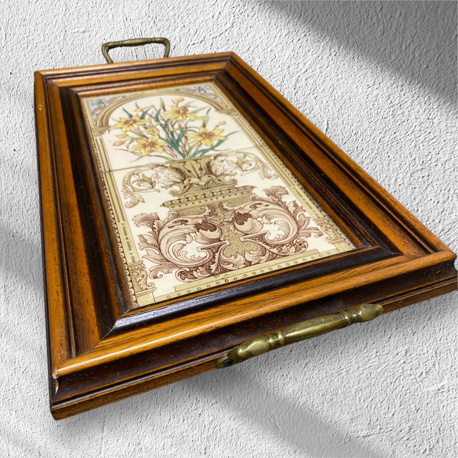 イギリス製タイルトレイ 　　アンティーク イギリス製 タイルトレイ アンティーク ヴィクトリアンスタイル