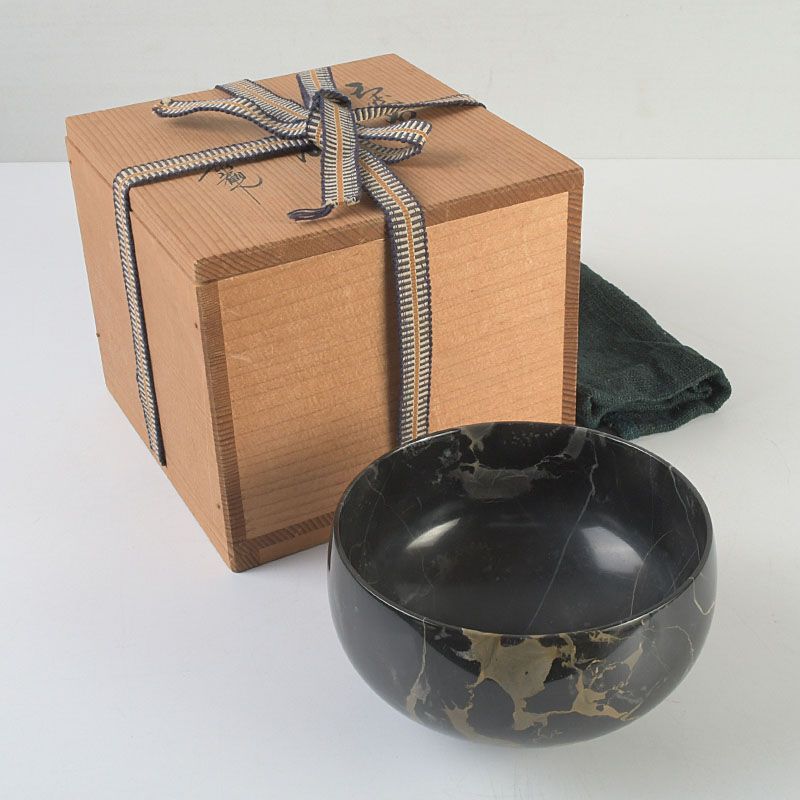 茶道具 秀観作 金鉱山石 天然石茶碗 共箱 N S375 - メルカリ