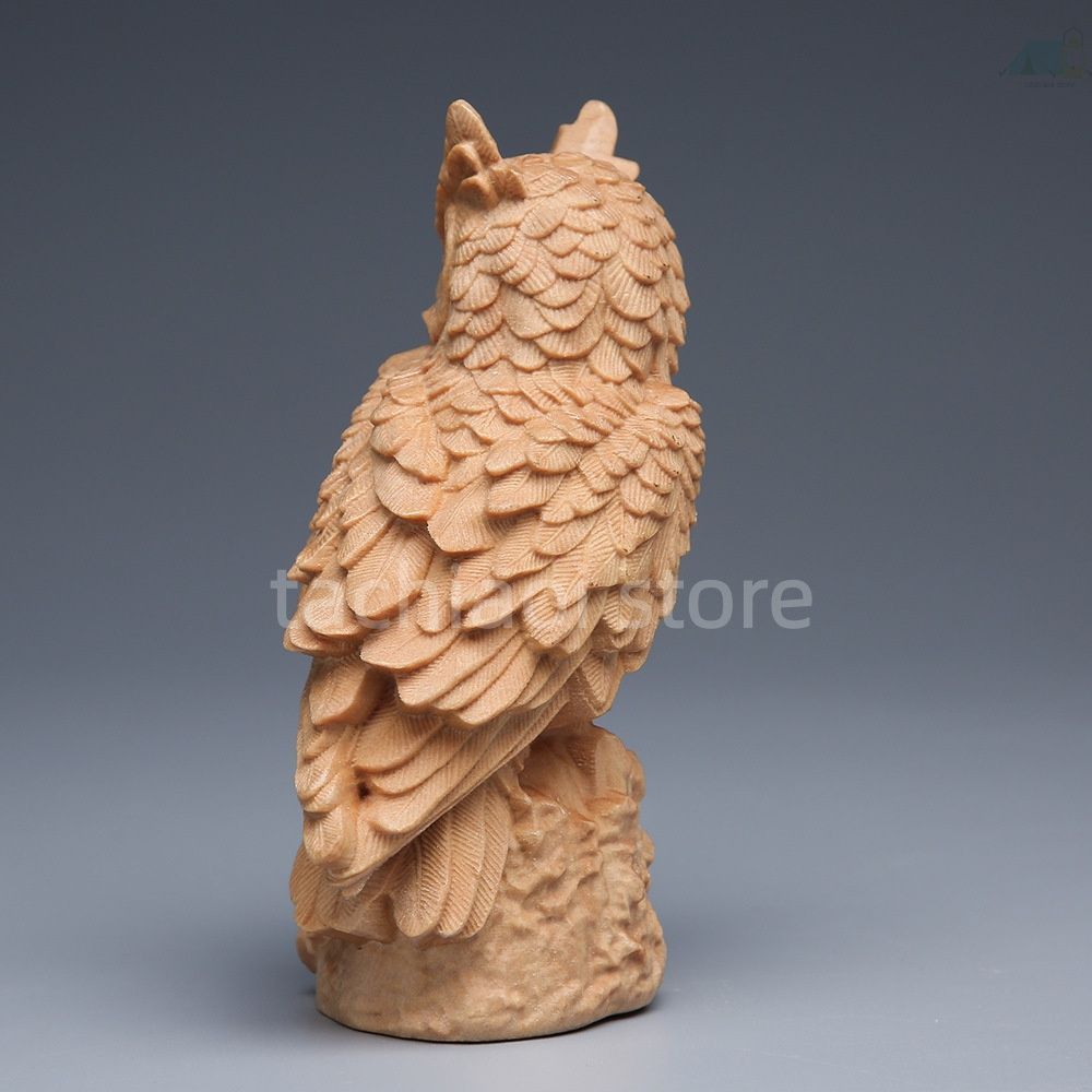 送料無料】崖柏木彫り フクロウ 置物 リビング 和風 実木 木彫り 工芸