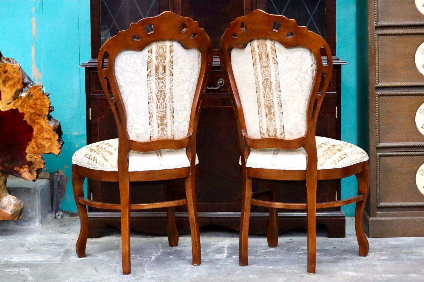 GMIK102E○イタリア製 アンティーク ダイニングチェア アームレスチェア hokuo_222-1472