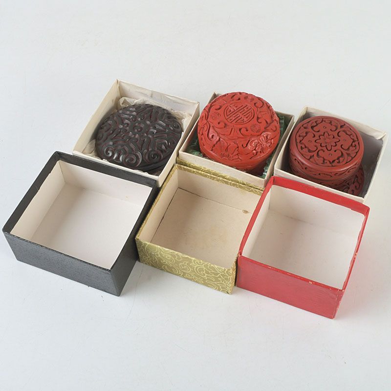 中国 堆朱 堆黒 花雕 香合 棗 4点まとめて V S378 - メルカリ