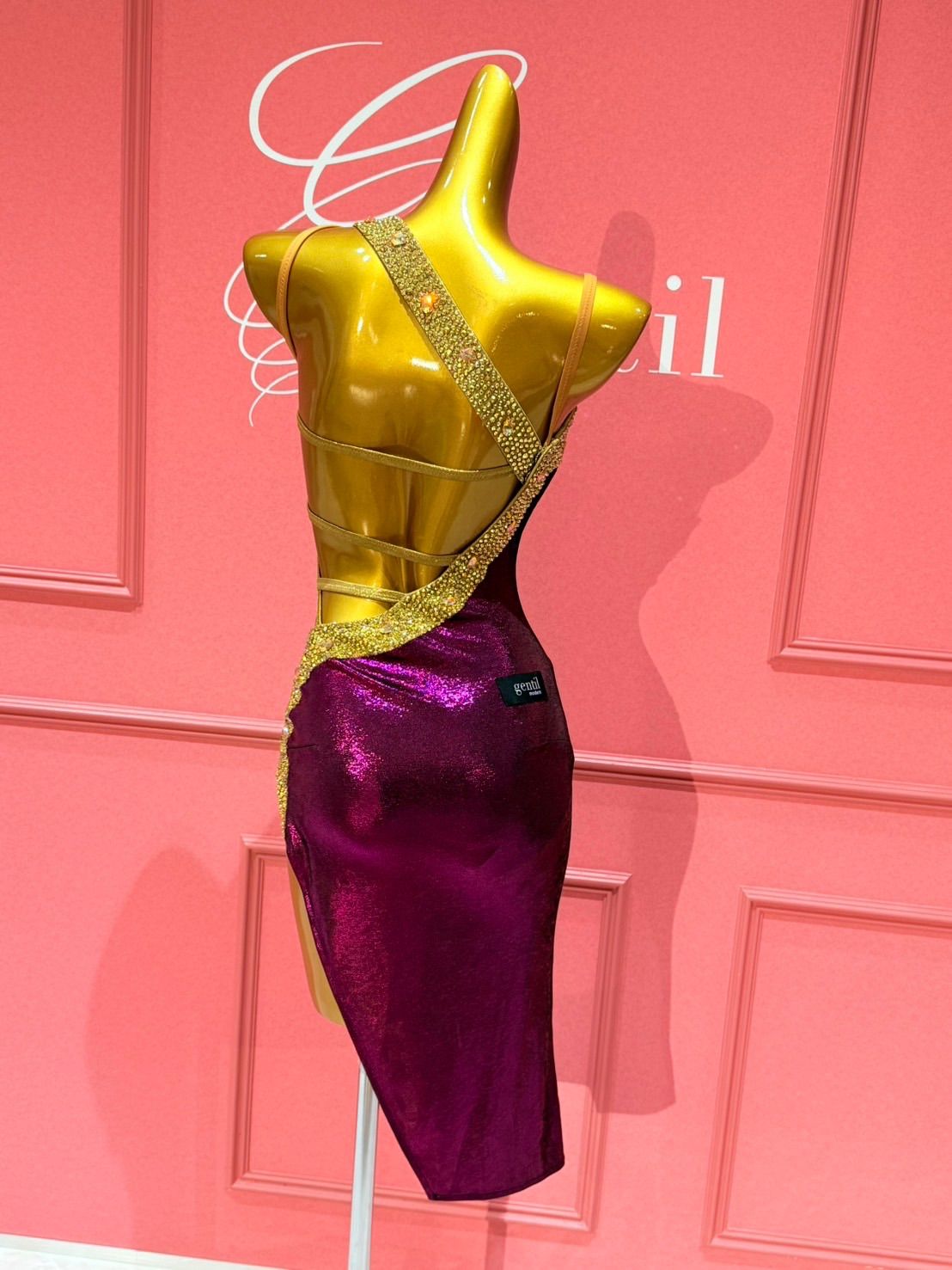 社交ダンス gentil ジャンティ modern ラテン パープル 紫 ゴールド