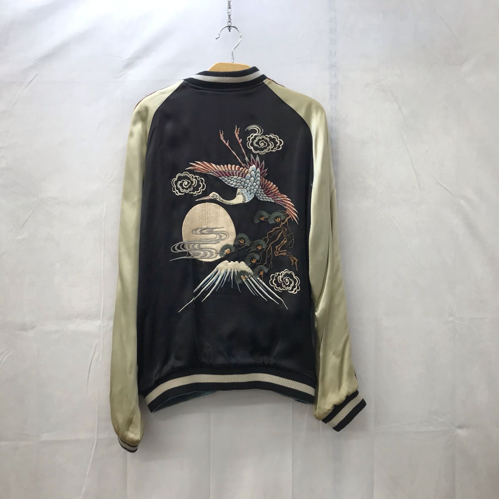 リバーシブル SCRIPT 花旅楽団 はなたびがくだん スカジャン 刺繍 L