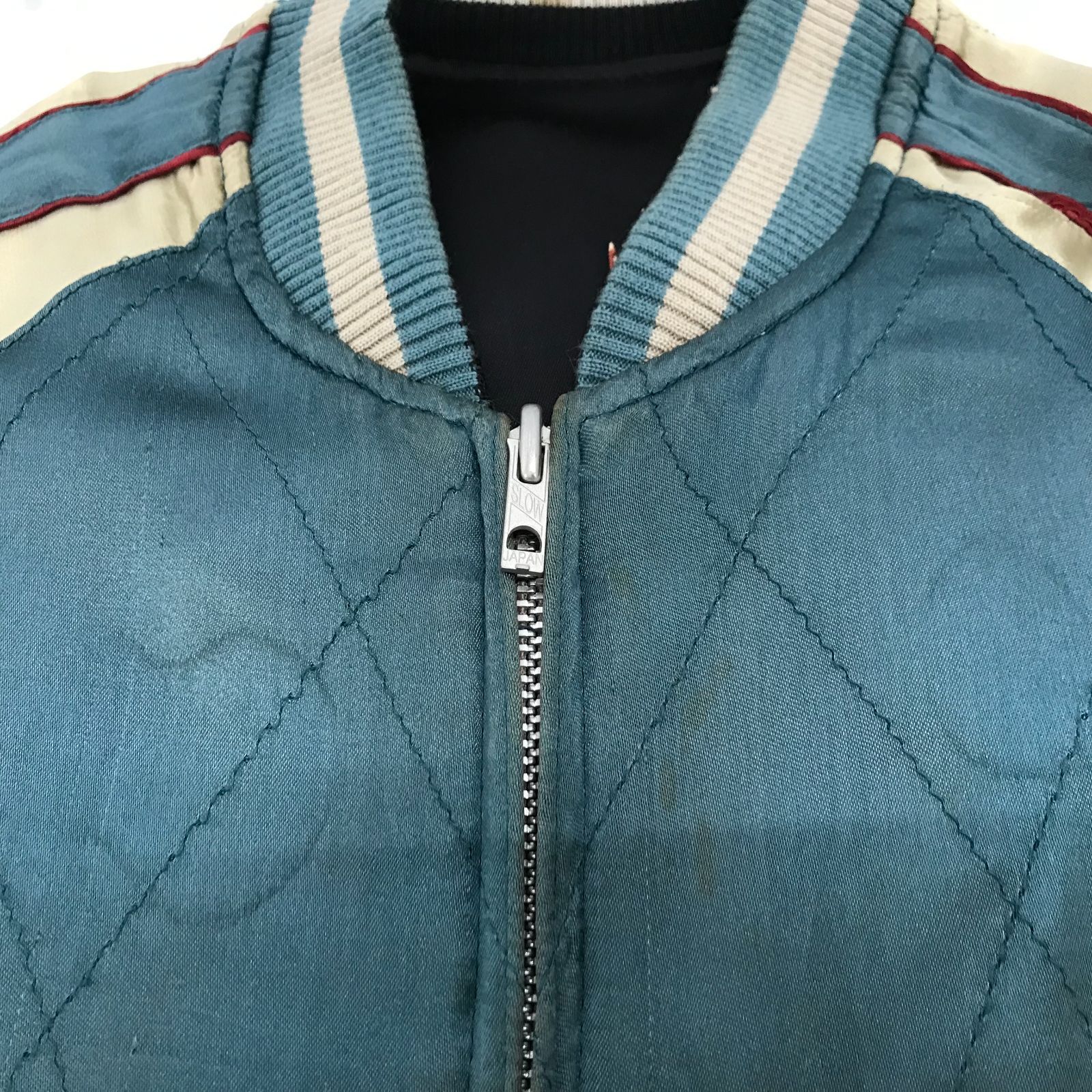 リバーシブル SCRIPT 花旅楽団 はなたびがくだん スカジャン 刺繍 L