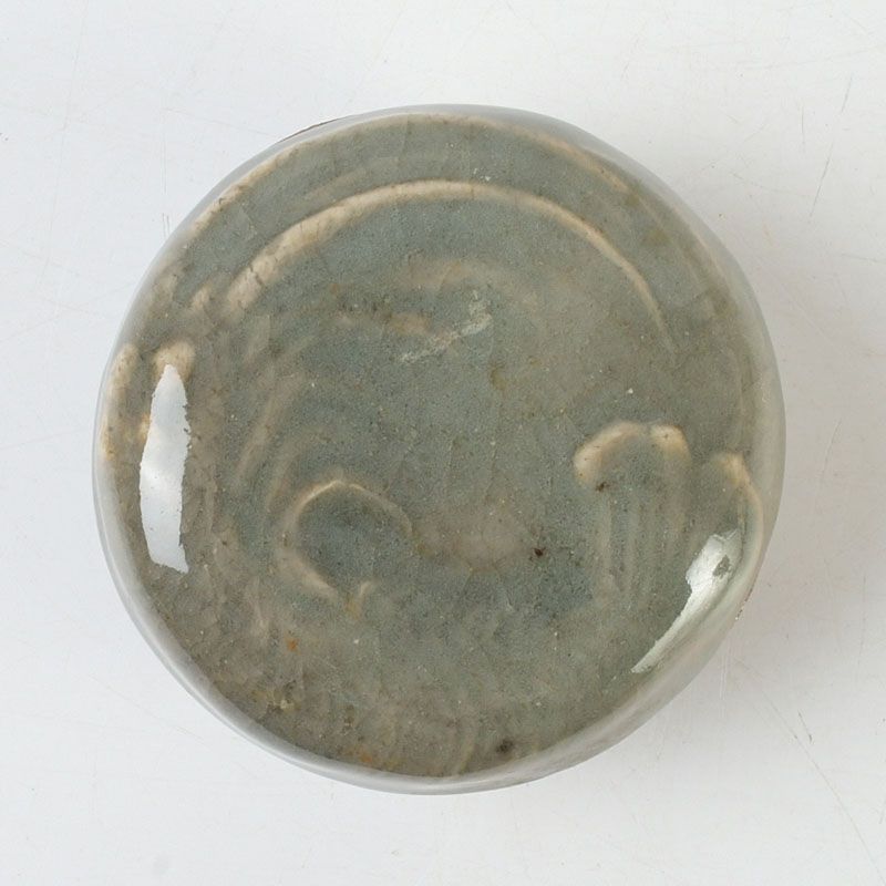 茶道具　香合　清水六兵衛　青磁桔梗 茶道具 香合 清水六兵衛 青磁桔梗