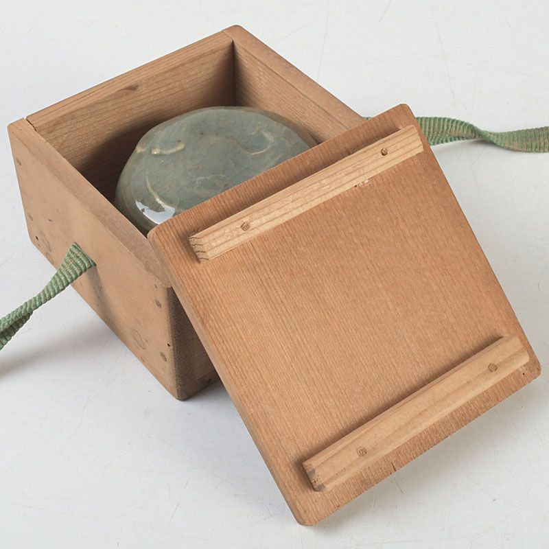 茶道具　香合　清水六兵衛　青磁桔梗 茶道具 香合 清水六兵衛 青磁桔梗