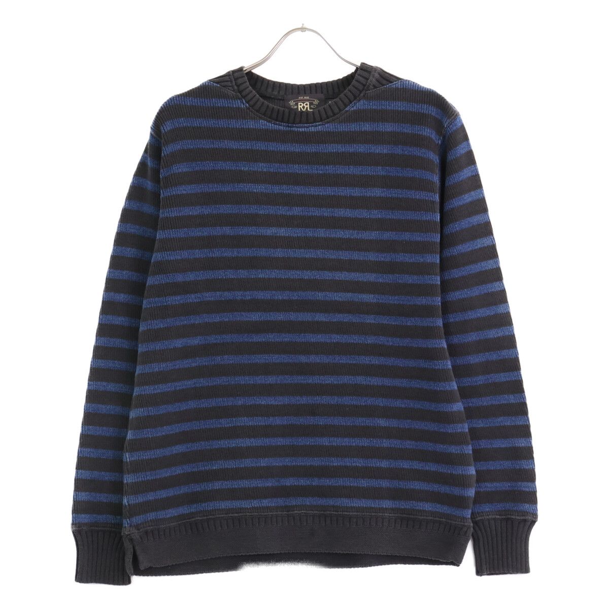 RRL ダブルアールエル ﾈｲﾋﾞｰ×ﾌﾞﾗｯｸ ﾎﾞｰﾀﾞｰ 長袖ﾆｯﾄ M - メルカリ