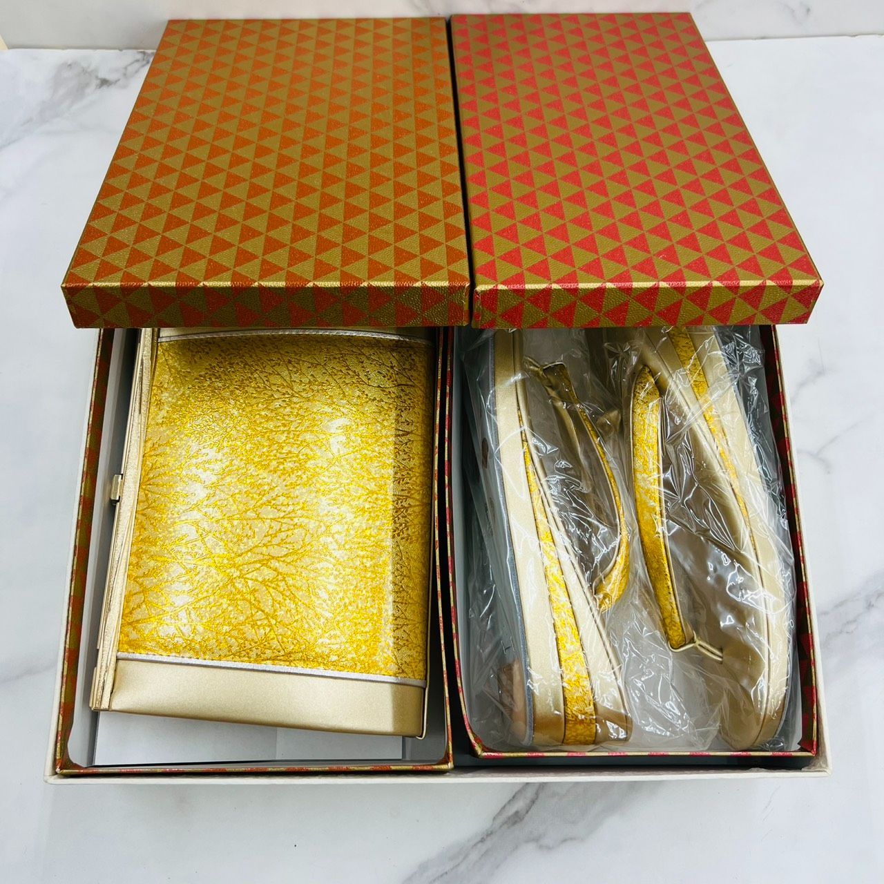 やまと 和装バッグ 草履 セット ゴールド 鳳苑 高級 フォーマル 成人式