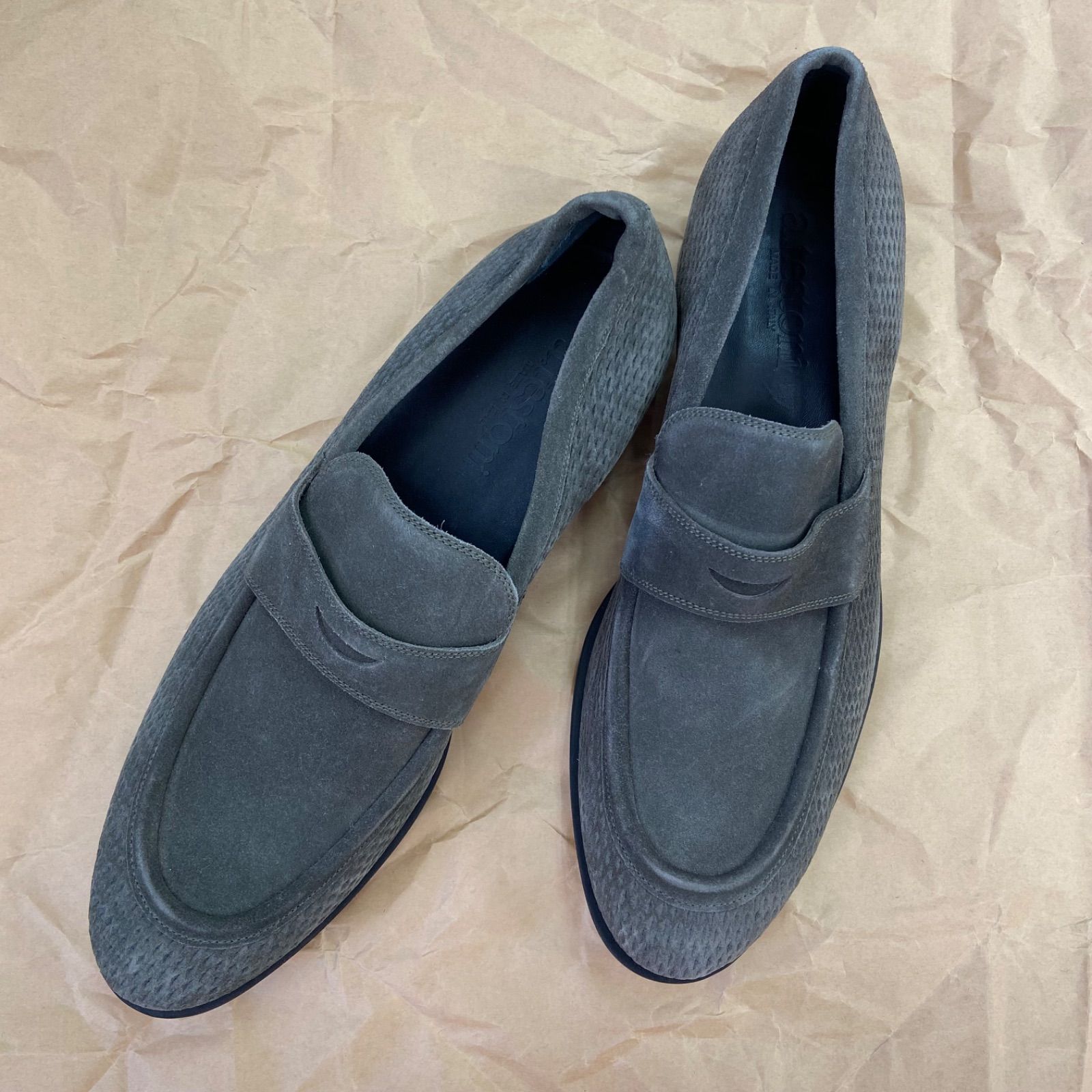 a testoni ア テストーニ スエード ローファー